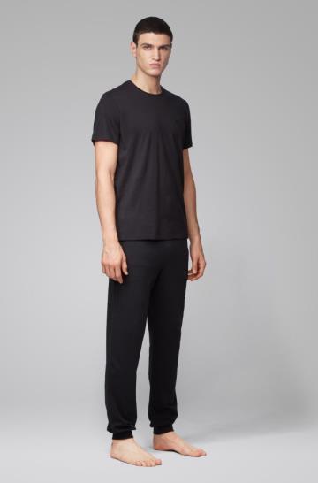 Spodnie BOSS Cuffed Loungewear Czarne Męskie (Pl08688)